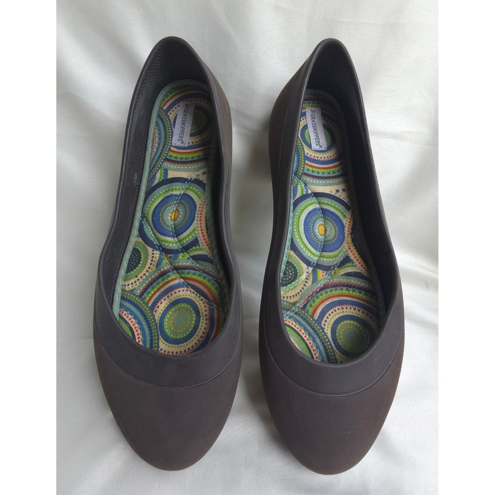 Crocs x Grasshoppers Womens Brown Ballet Flats Slip On Shoes Size 10 W10